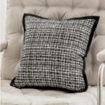 Housse de Coussin Décorative Noir et Blanc - Motif Écossais Moderne pour Salon