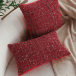 Coussin de Canapé Rouge Texturé | Housse de Coussin Rouge Festif
