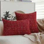 Coussin Rouge pour Canapé | Housse de Coussin Tricotée & Décorative