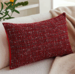 Housse de Coussin Rouge Tricotée | Coussin Décoratif pour Canapé