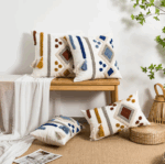 Housse de Coussin Bohème Chic | Tuftée & Ethnique pour Salon Cosy