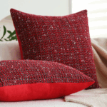 Coussin Rouge Doux pour Canapé | Taie d'Oreiller Décorative en Tricot